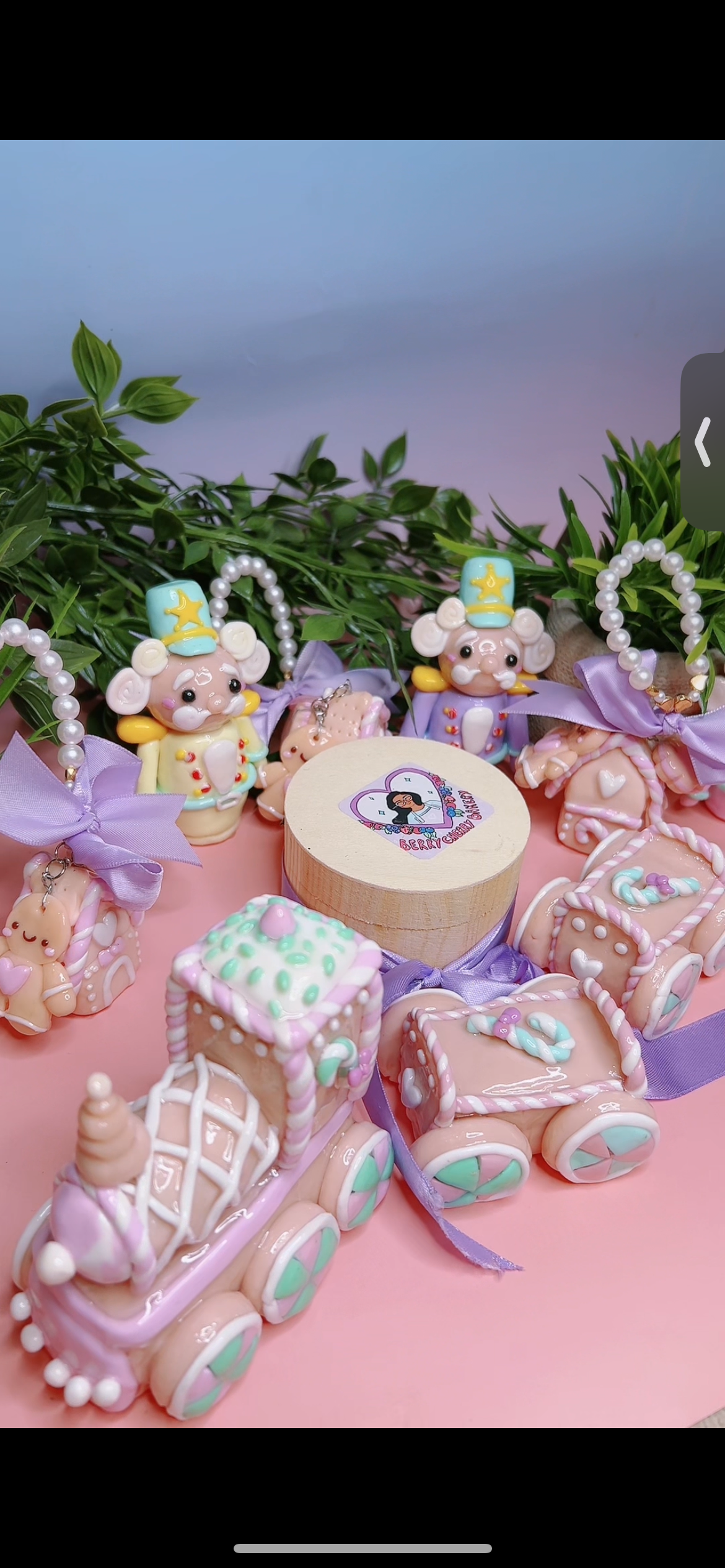 Train biscuit de Noël argile polymère