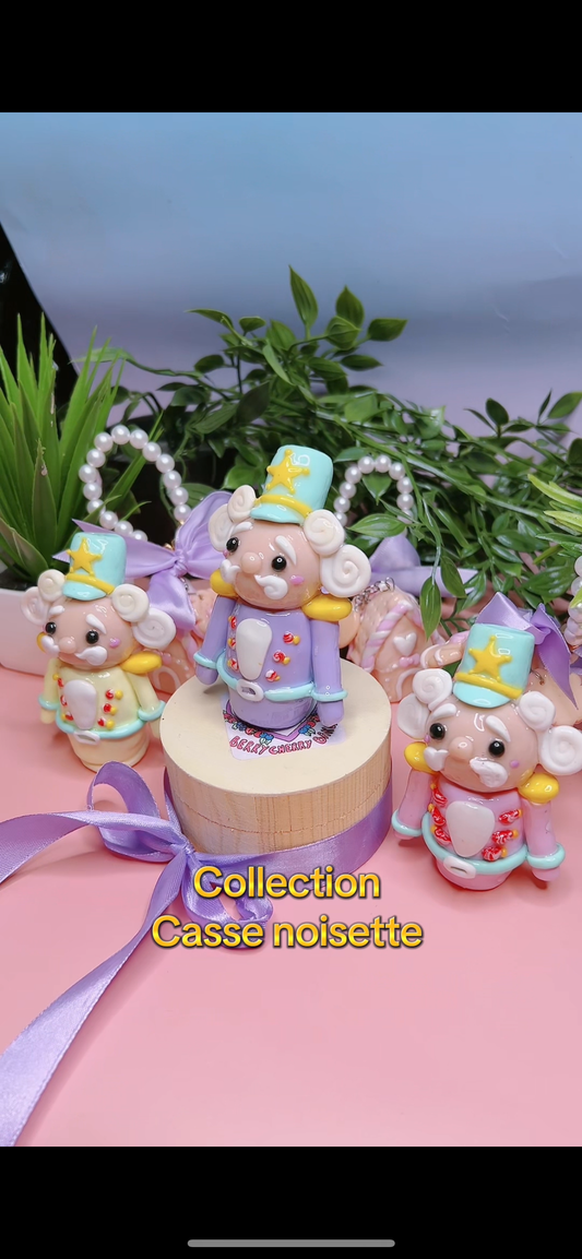 Trio casse noisette de Noël pastel argile polymère